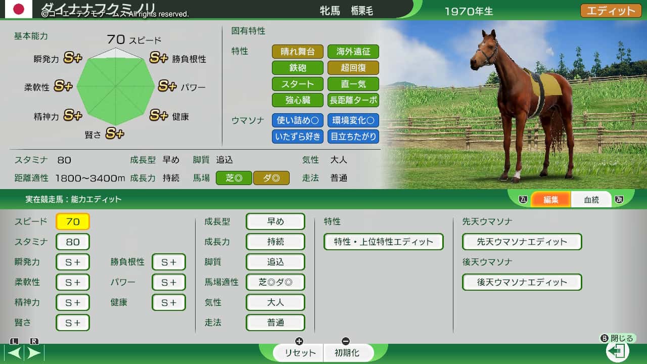 ダイナナフクミノリ EDIT値